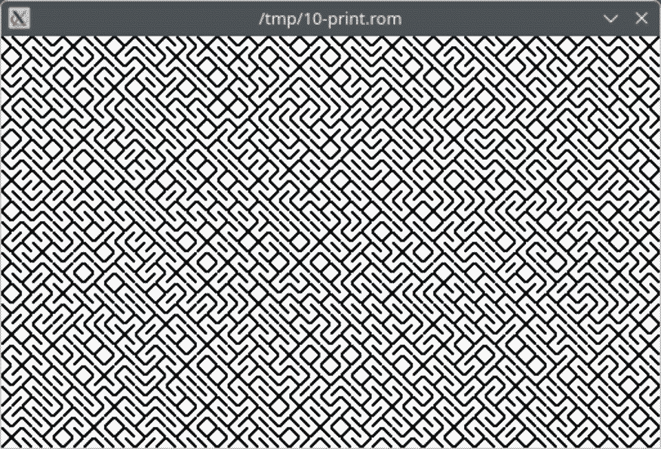 A bunch of slash and backslashes. Neatly arranged on a grid.