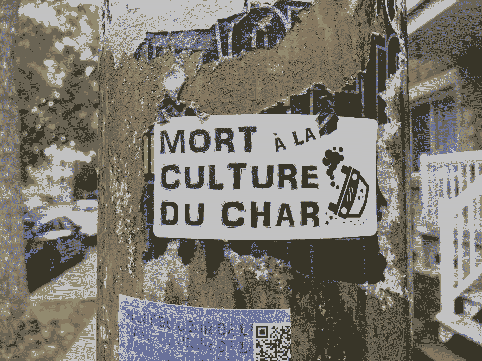 Sticker that says “Death to Car Culture”