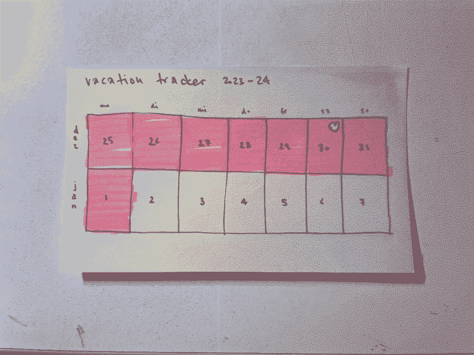 My vacation tracker Post-It